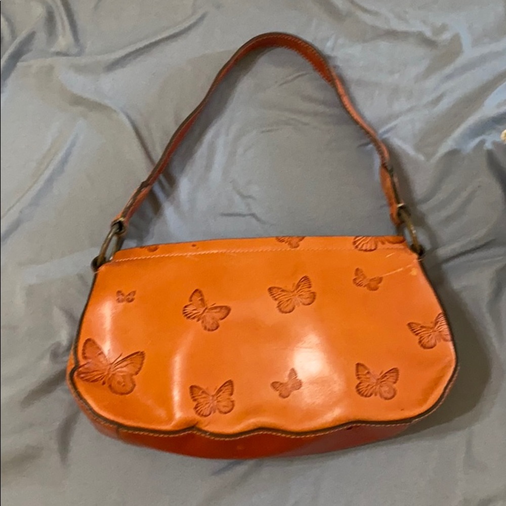 Butterfly leather hand bag!